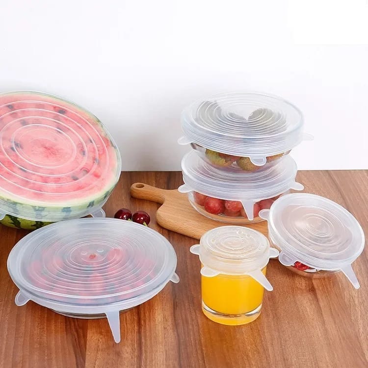 6-Pcs-Silicone Covers Lid Airtigh bowl Cover Lid