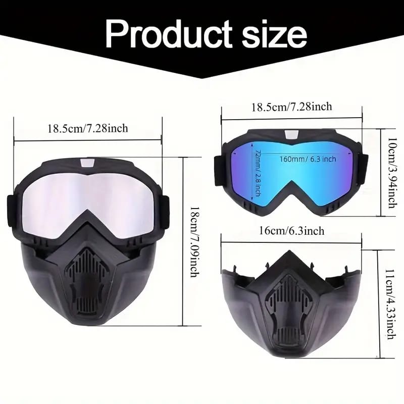A Tactical Full-Face Mask Available in Two Color Options, Featuring Anti-Fog High-Definition Lenses, a Removable And Adjustable Ski Mask, And Comfortable Sponge Padding - Made of Quality Material