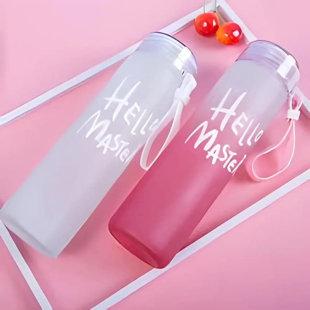 Hello Master Glass Water Bottle  500ml,Reusable Elegant Bottle
