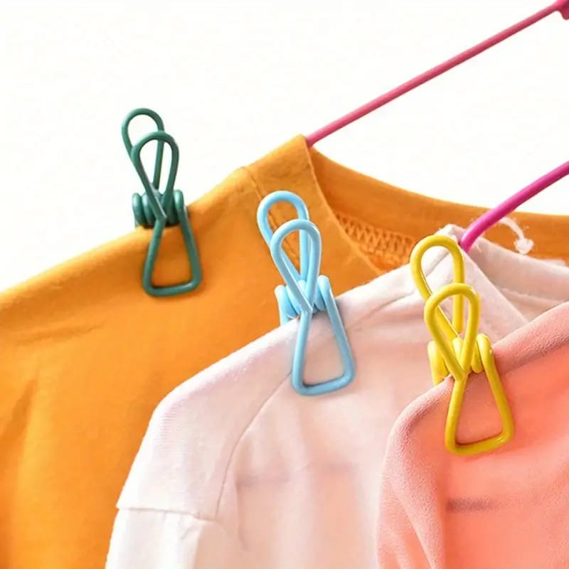 Pack of 12 Multicolor Stainless Steel Clothes Drying Clips
