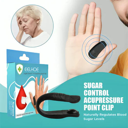 Sugar Control Li4 Acupressure Point Clip Sugar Control Acupressure Clip Hand Clip Natural Headache Clip Wearable Supporting Relaxation Tools Wearable (Black)