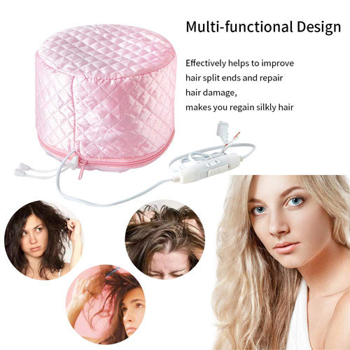 Electric Hair Steamer Cap for Hair SPA Waterproof Deep Conditioning Thermal Heat Hat